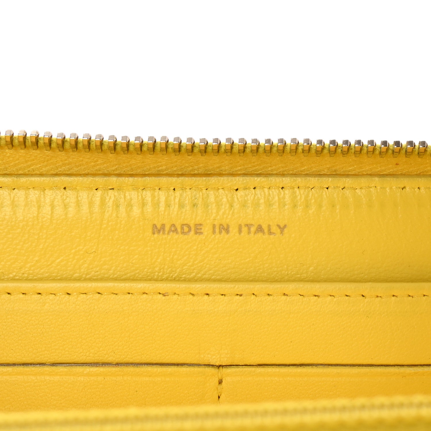 Chanel Lambskin Quilted Large Gusset Zip Around Wallet Yellow 7 of 9