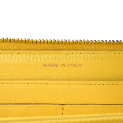 Chanel Lambskin Quilted Large Gusset Zip Around Wallet Yellow 7 of 9