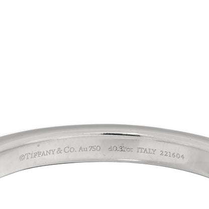 Tiffany 18K White Gold Diamond Tiffany Lock Bangle Bracelet 4 of 5