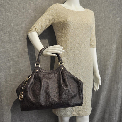 Gucci Guccissima Medium Sukey Tote Chocolate 2 of 9