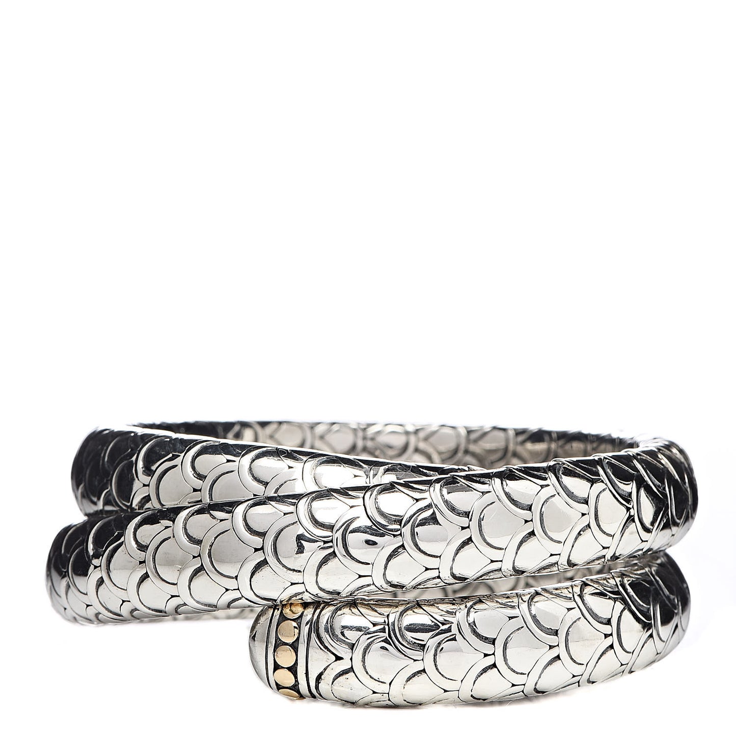 Sterling Silver 18K Yellow Gold Naga Triple Wrap Bracelet