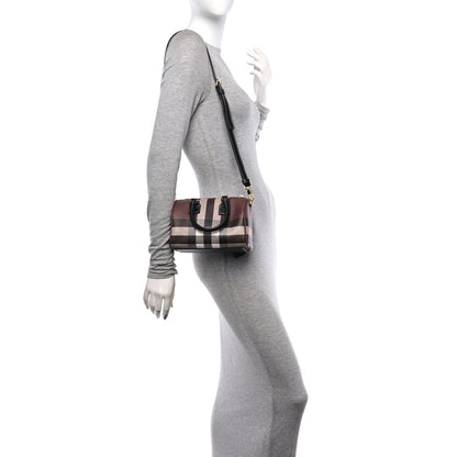 Burberry E-canvas Check Mini Bowling Bag Dark Birch Brown 2 of 10