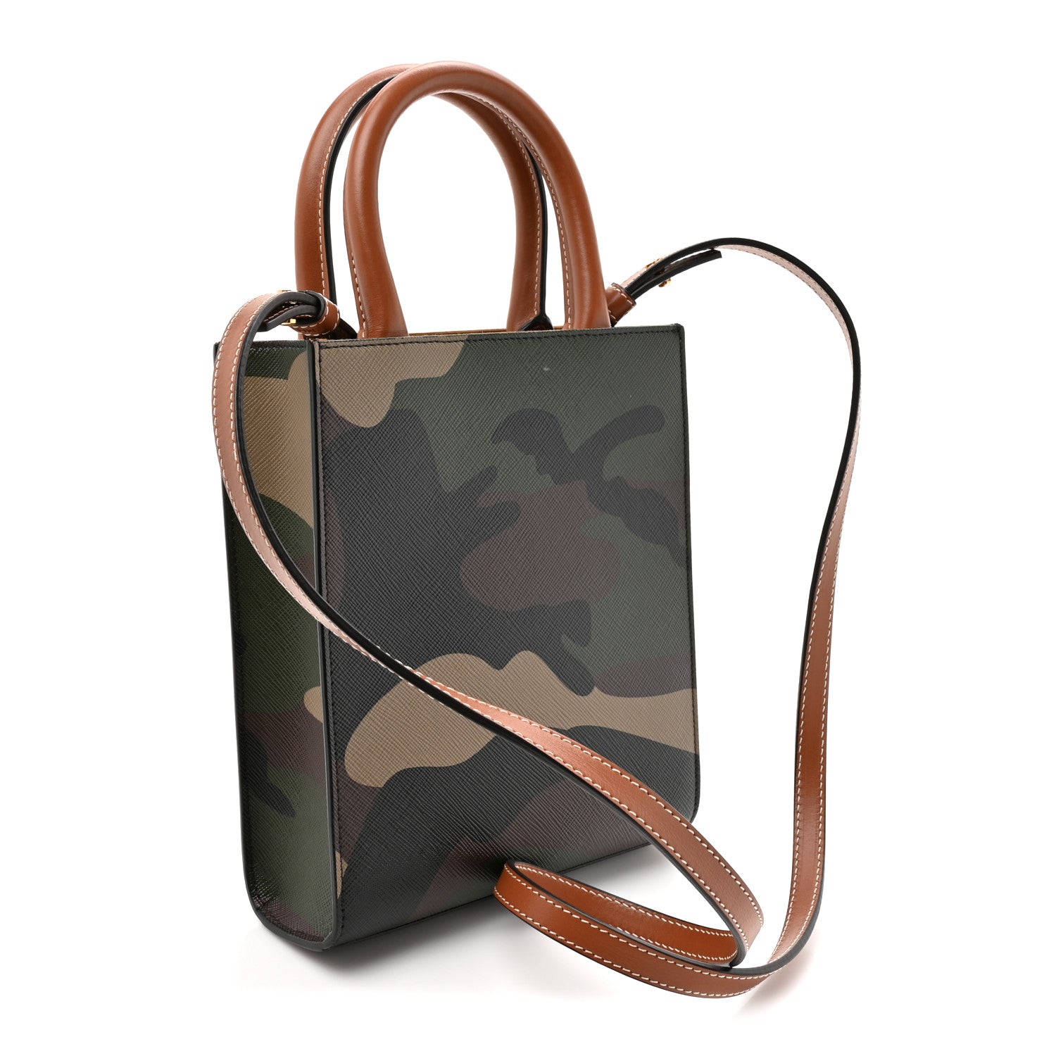 Celine Canvas Calfskin Mini Vertical Cabas Khaki 3 of 10