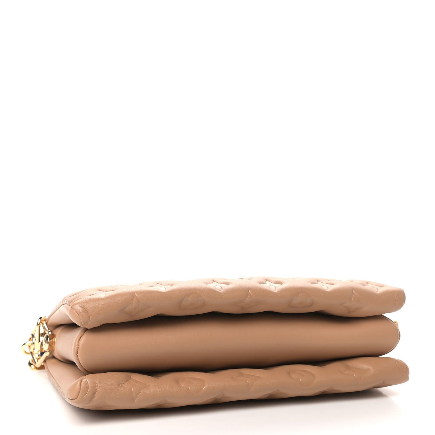Lambskin Embossed Monogram Coussin PM Camel