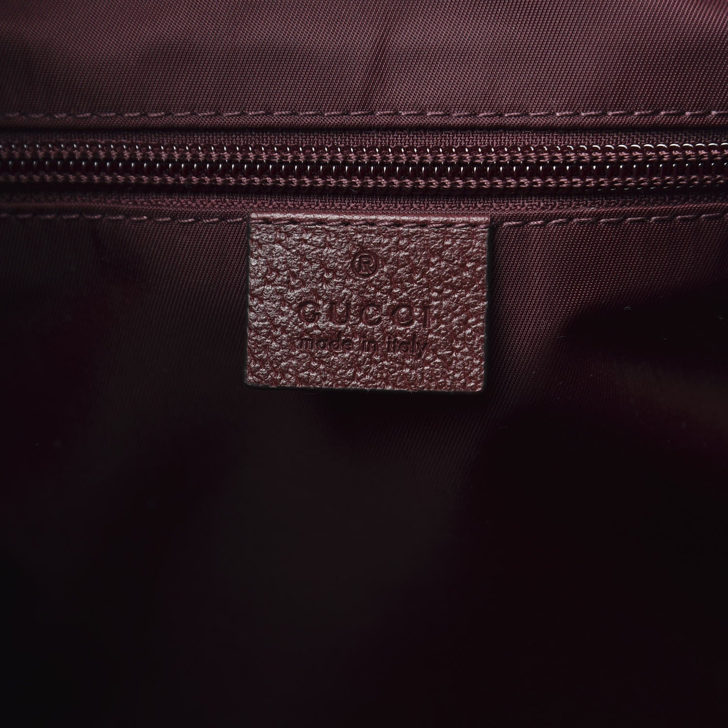 Gucci GG Monogram Script Logo Large Double Pocket Backpack Sahara Rubino Bordeaux 5 of 10
