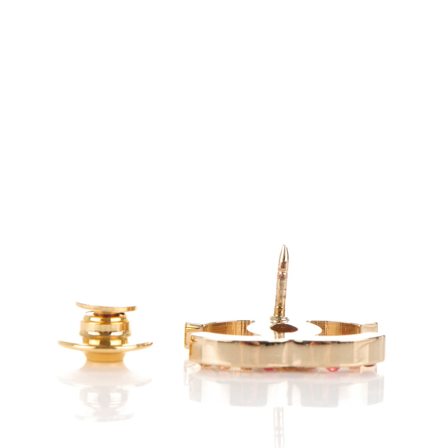 Crystal CC Mini Brooch Gold Multicolor