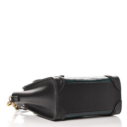 Celine Lizard Smooth Calfskin Nano Luggage Dark Green 4 of 8