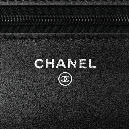 Chanel Lambskin Quilted Wallet On Chain WOC Black 6 of 12
