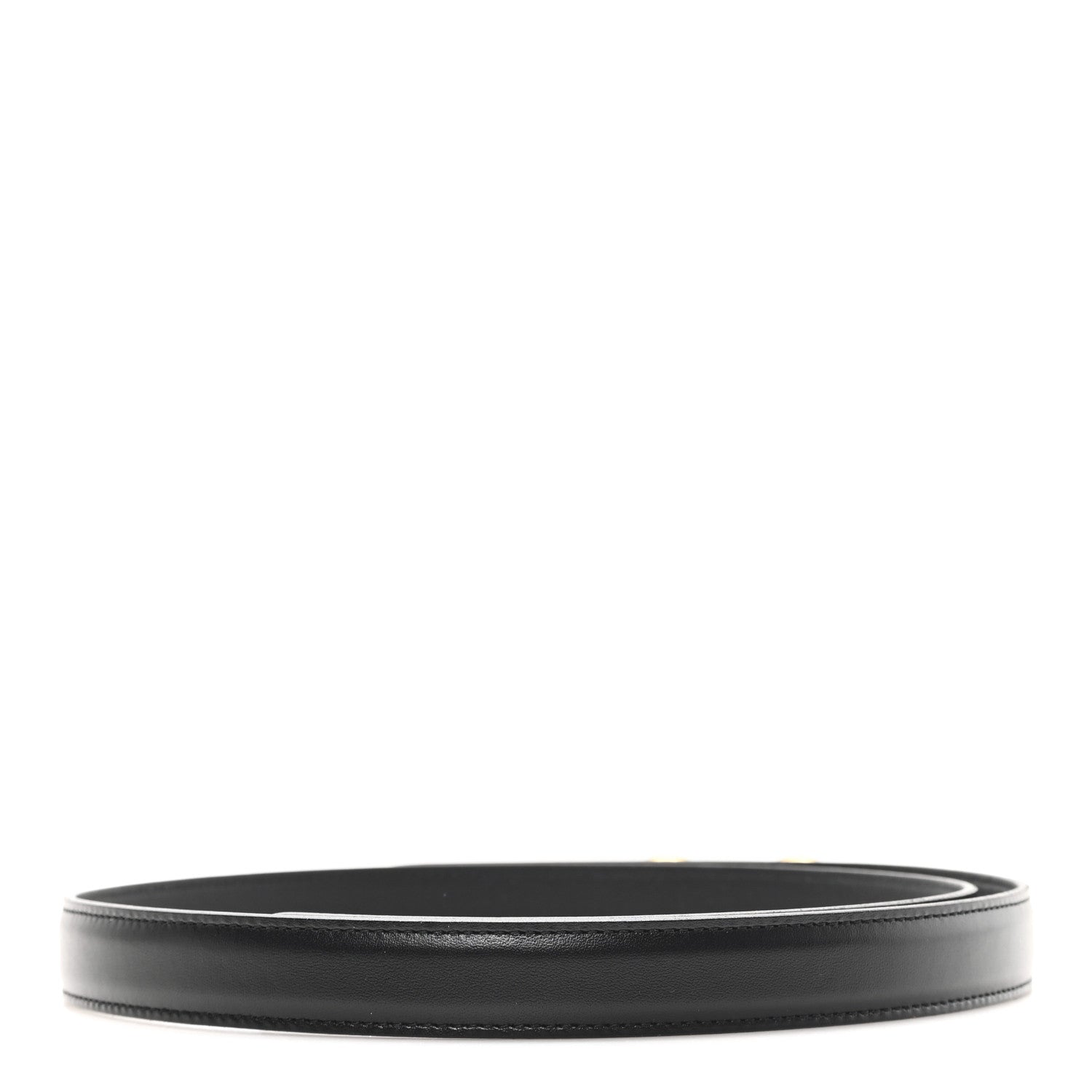 Saint Laurent Smooth Calfskin Maillon Belt 80 32 Black 2 of 5
