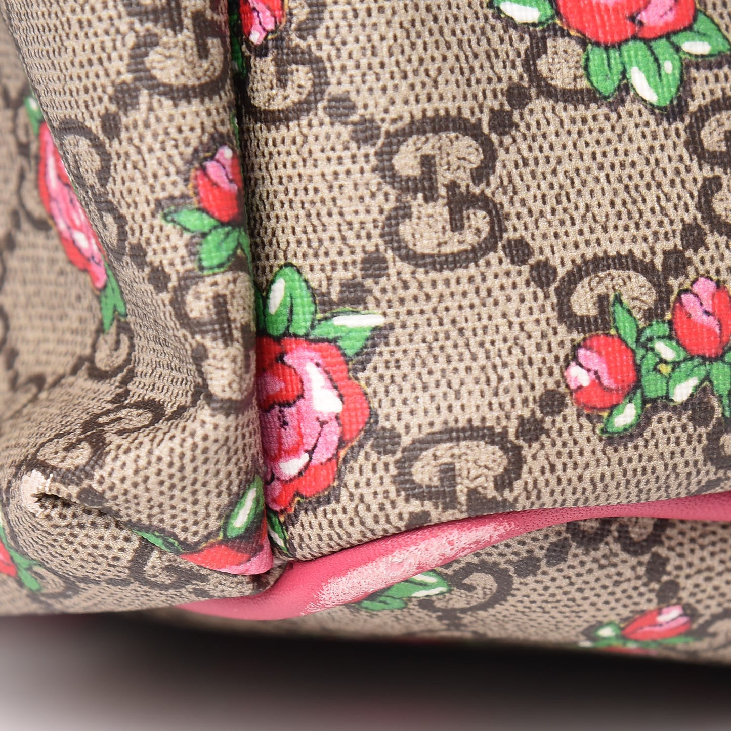 GG Supreme Monogram Rose Bud Diaper Bag Pink