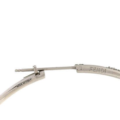 Fendi Metal Crystal Large F is Fendi Hoop Earrings Silver 4 of 4