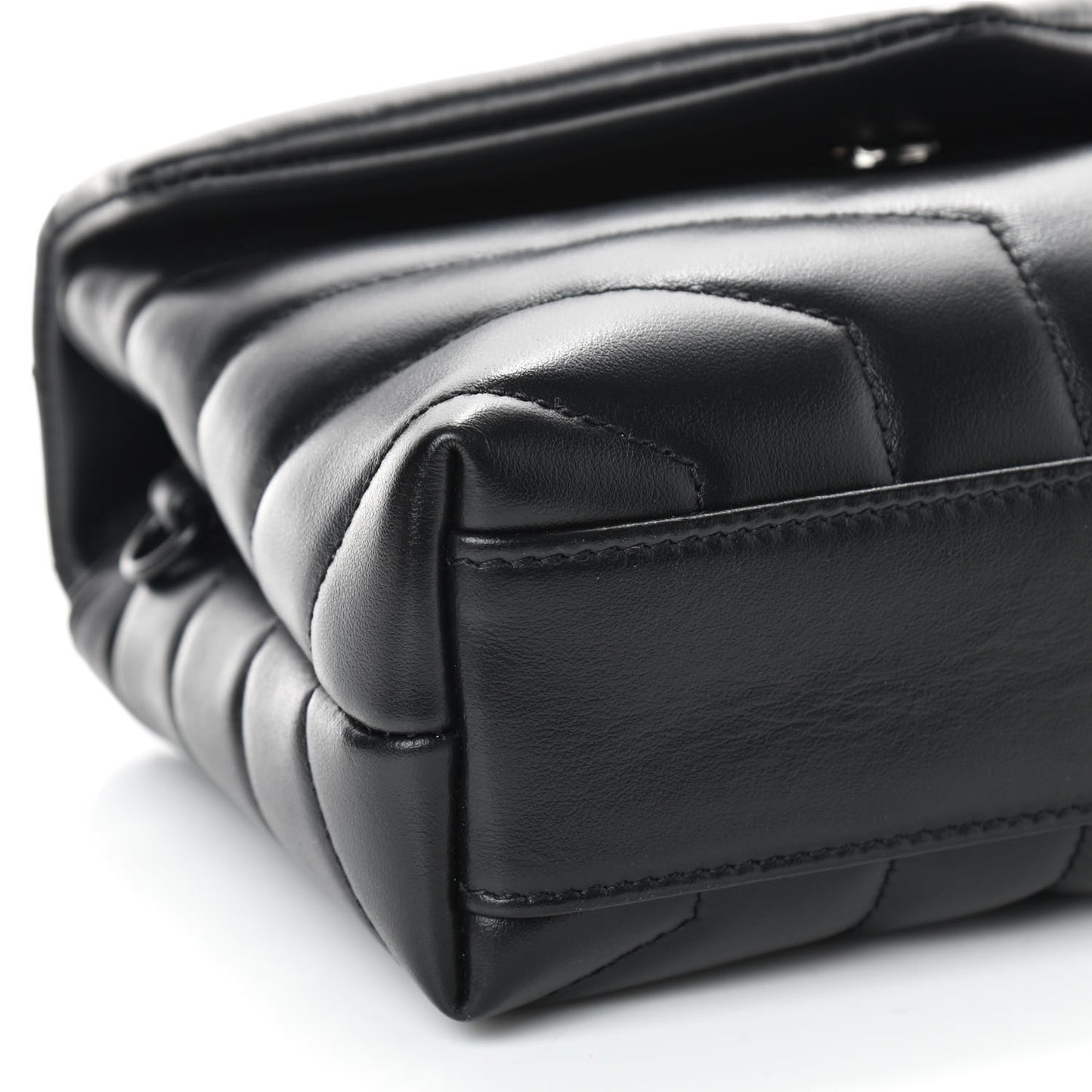 Calfskin Y Quilted Monogram Toy Loulou Crossbody Bag Black