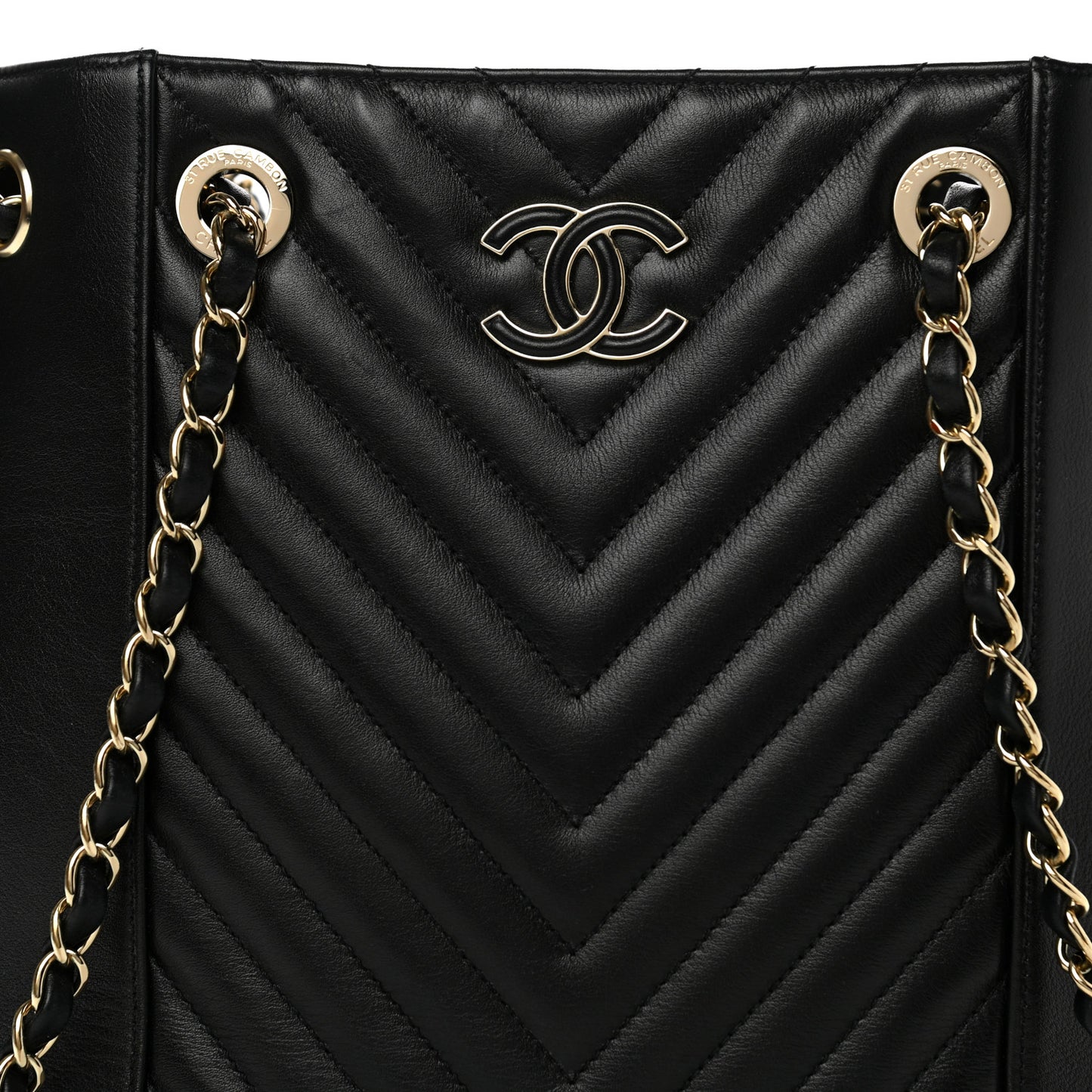 Calfskin Quilted Large Daily Shopping Bag Black