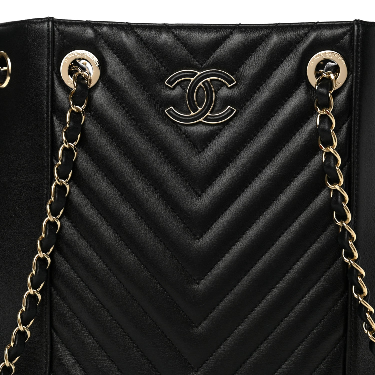 Chanel Calfskin Quilted Large Daily Shopping Bag Black 7 of 9