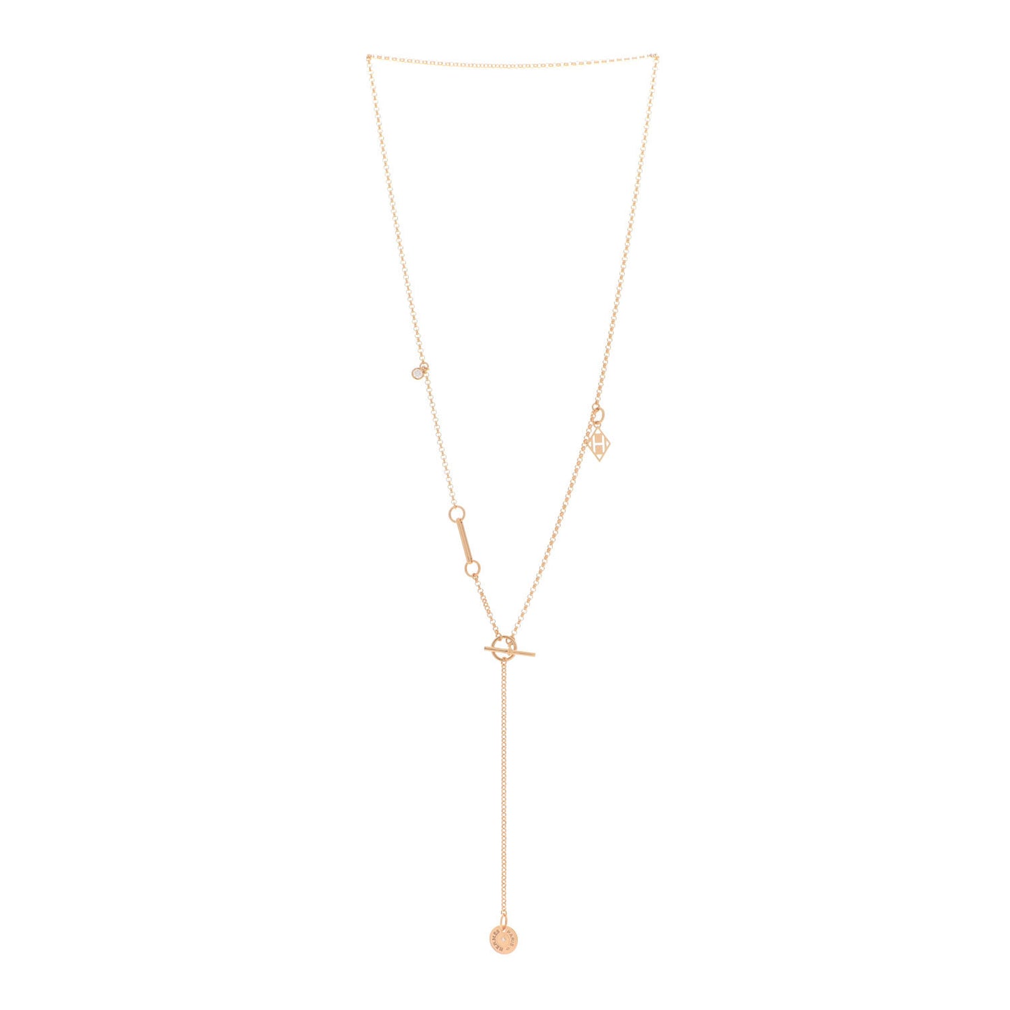 18K Rose Gold Diamond Gambade Necklace