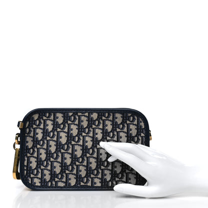 Christian Dior Oblique Diorquake Clutch Blue 2 of 9