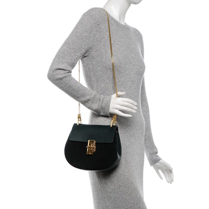Chloe Suede Smooth Calfskin Drew Shoulder Bag Intense Green 2 of 6