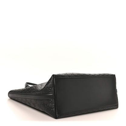 Gucci GG Calfskin Embossed Emblem Large Tote Bag Black 4 of 9