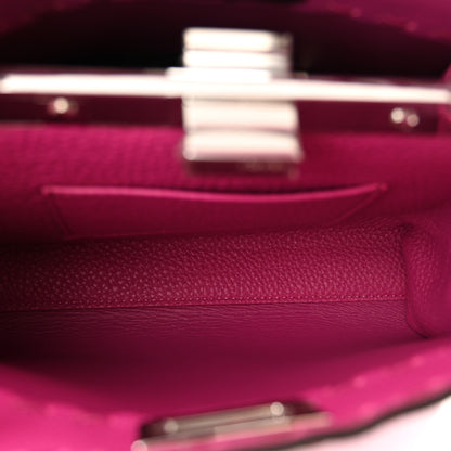 Fendi Vitello Granato Camoscio Selleria Macro Stitchings Mini Peekaboo Iconic Satchel Magenta 5 of 10