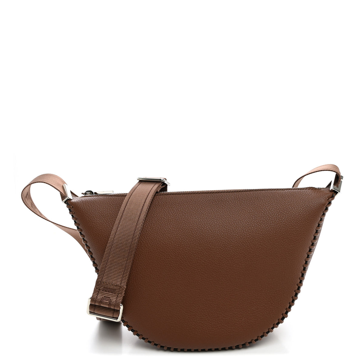 Vitello Cher Threading Small Melon Bag Brandy