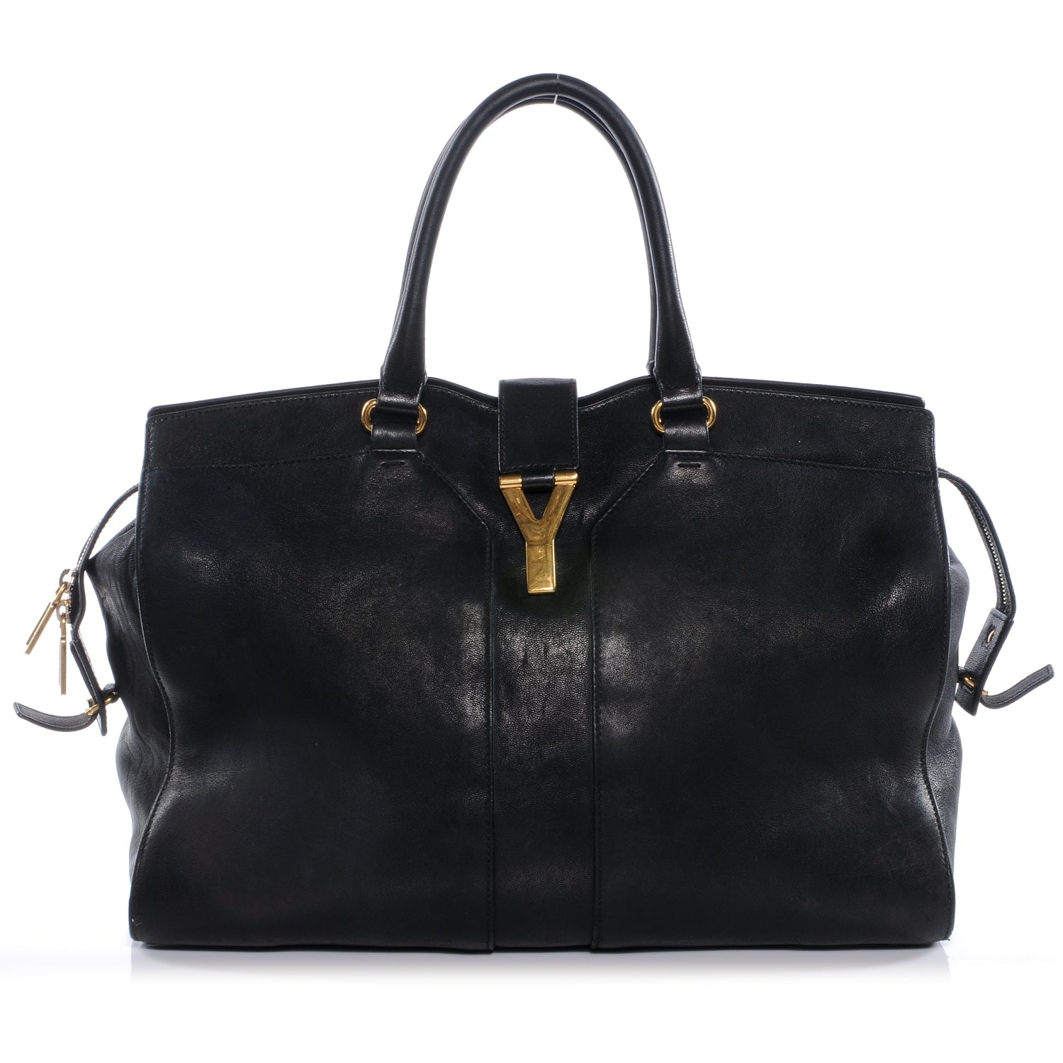 Saint Laurent Leather Large Cabas Chyc Black 1 of 7