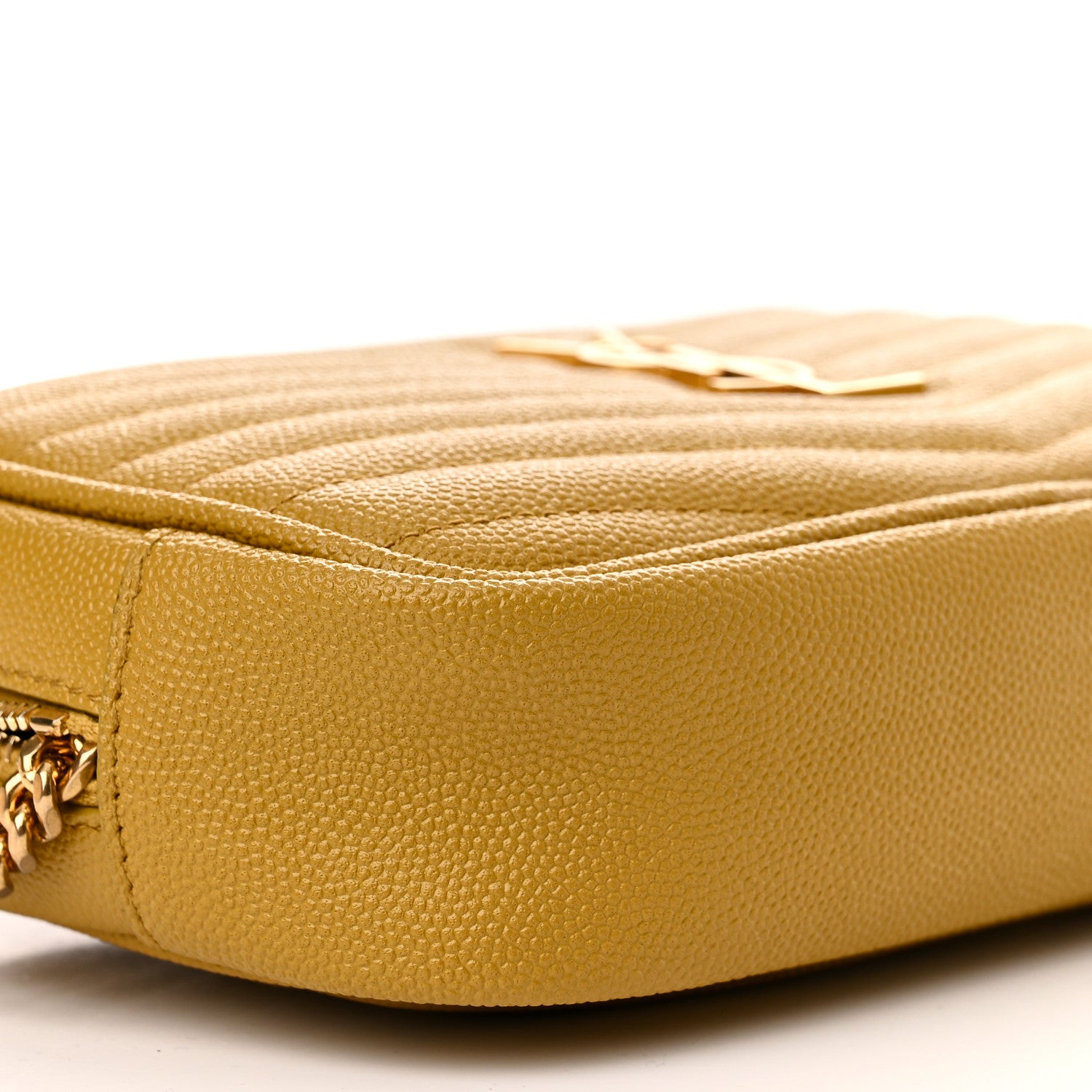 Saint Laurent Grain De Poudre Matelasse Monogram Mini Lou Camera Bag Light Chartreuse 9 of 10