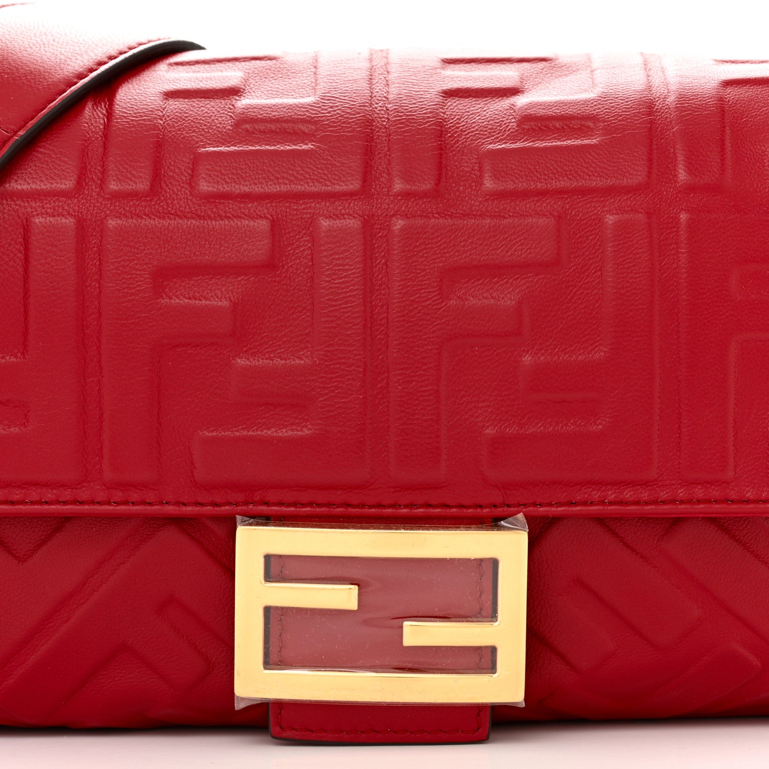Fendi Nappa FF 1974 Embossed Baguette Fragola 8 of 10