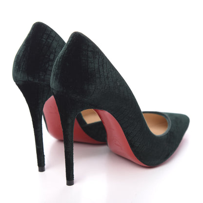 Christian Louboutin Velluto Stamp Iriza 100 Pumps 36.5 Verde 4 of 18