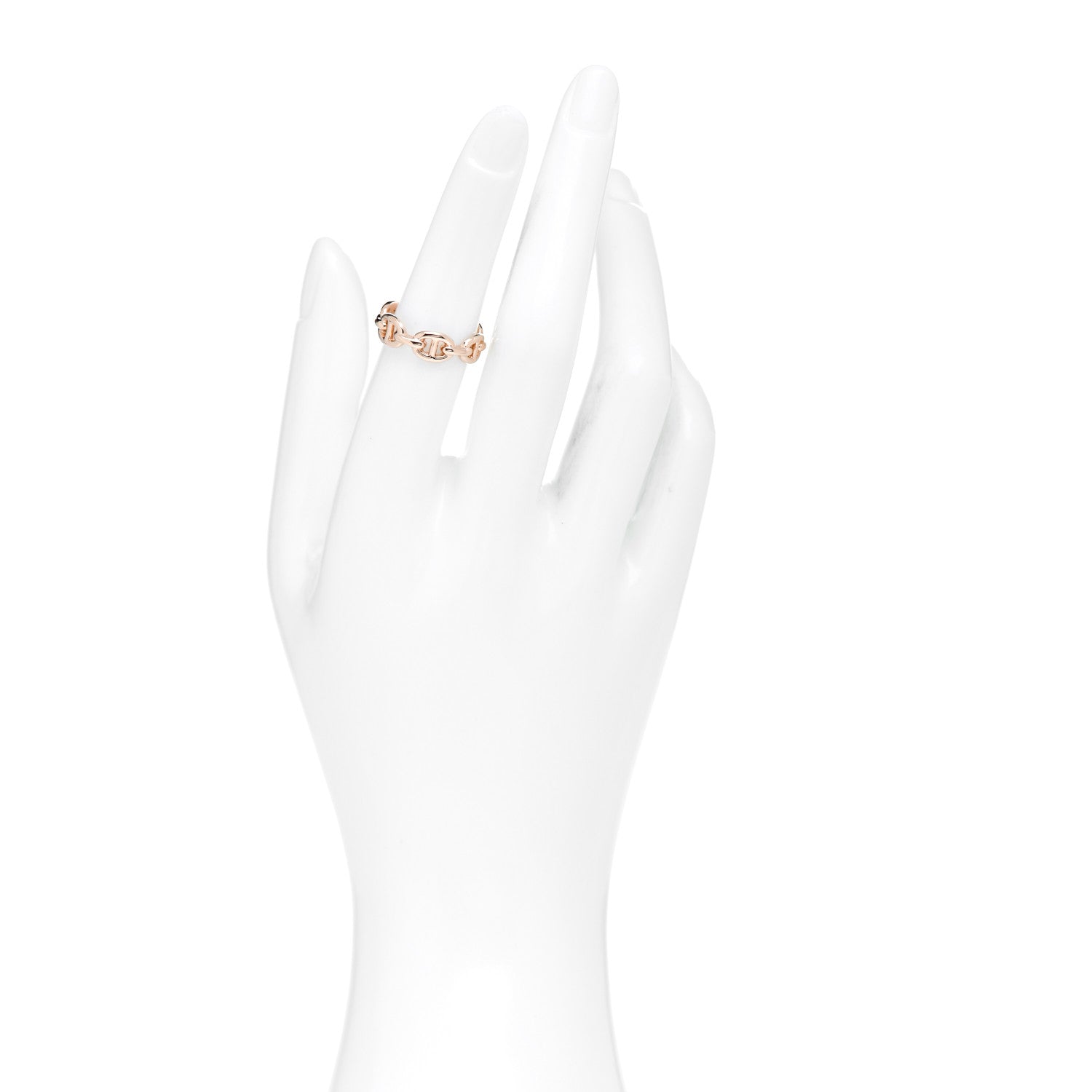 Hermes 18K Rose Gold PM Chaine D'Ancre Enchainee Ring 52 6 2 of 5