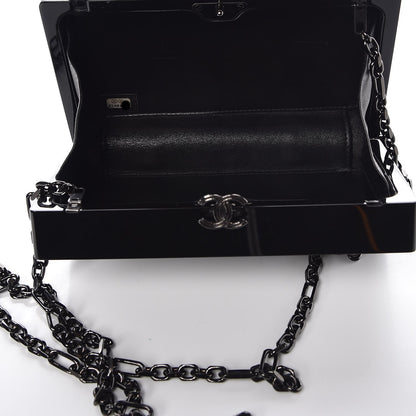 Chanel Plexiglass Brass Camelia Minaudiere Clutch Black 5 of 8