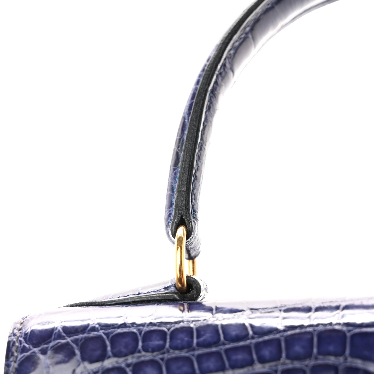 Hermes Shiny Alligator Mini Kelly Sellier 20 Bleu Roi 13 of 16