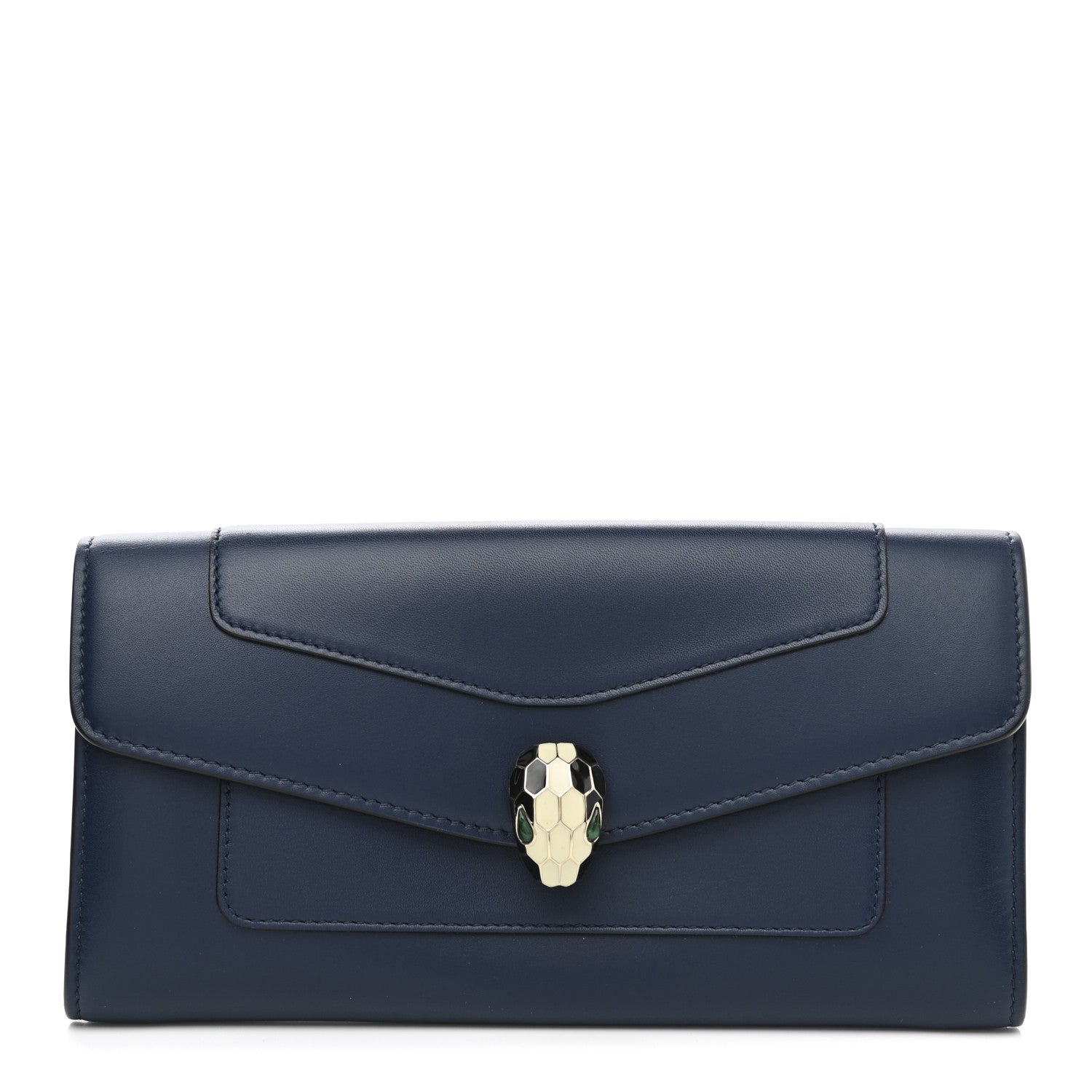 Bulgari Calfskin Serpenti Forever Wallet Blue 1 of 9
