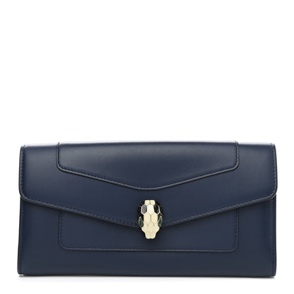 Bulgari Calfskin Serpenti Forever Wallet Blue 1 of 9