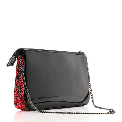 Christian Louboutin Patent Calfskin Strass Loubila Chain Clutch Black 2 of 10