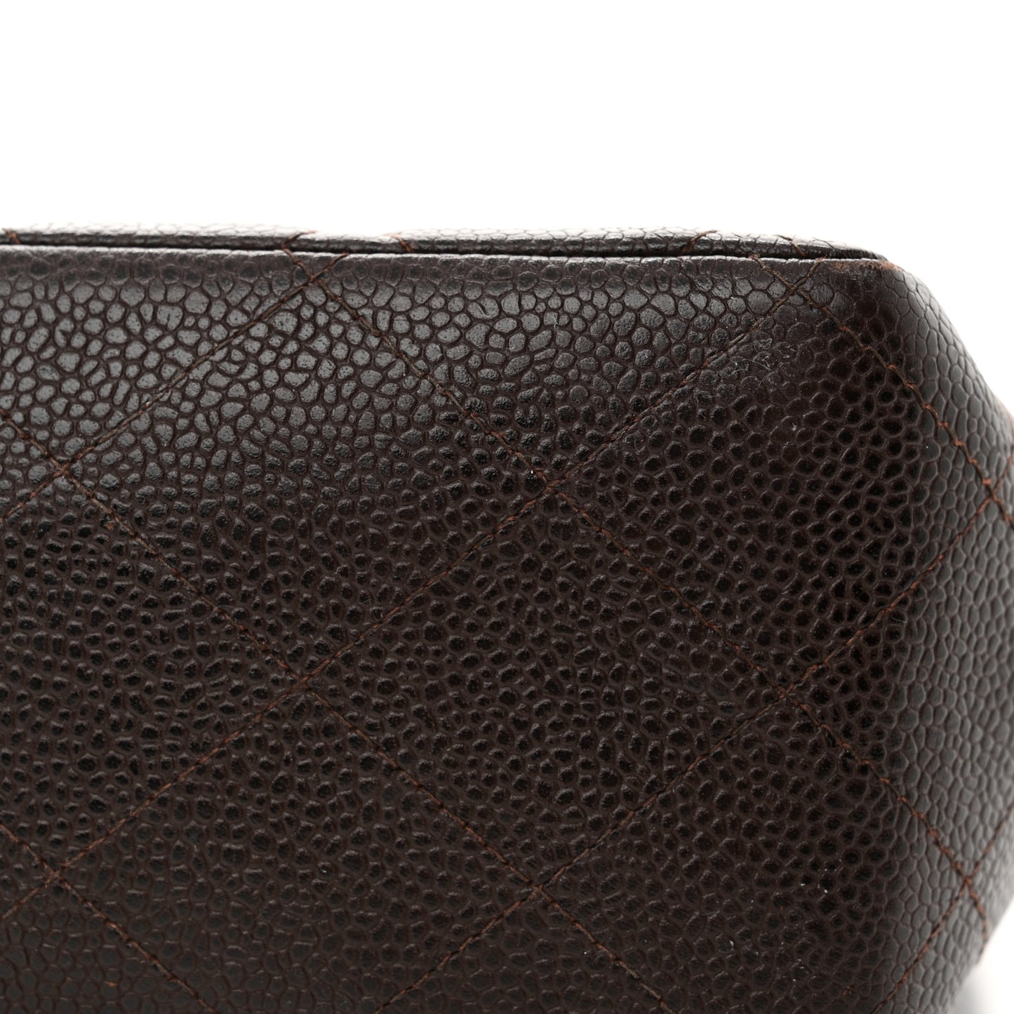 Caviar Quilted Jumbo Single Flap Brown