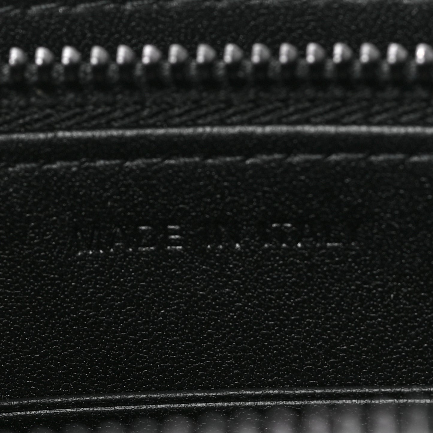 Calfskin Macrocannage Diamond Caro Zipped Pouch With Chain Black
