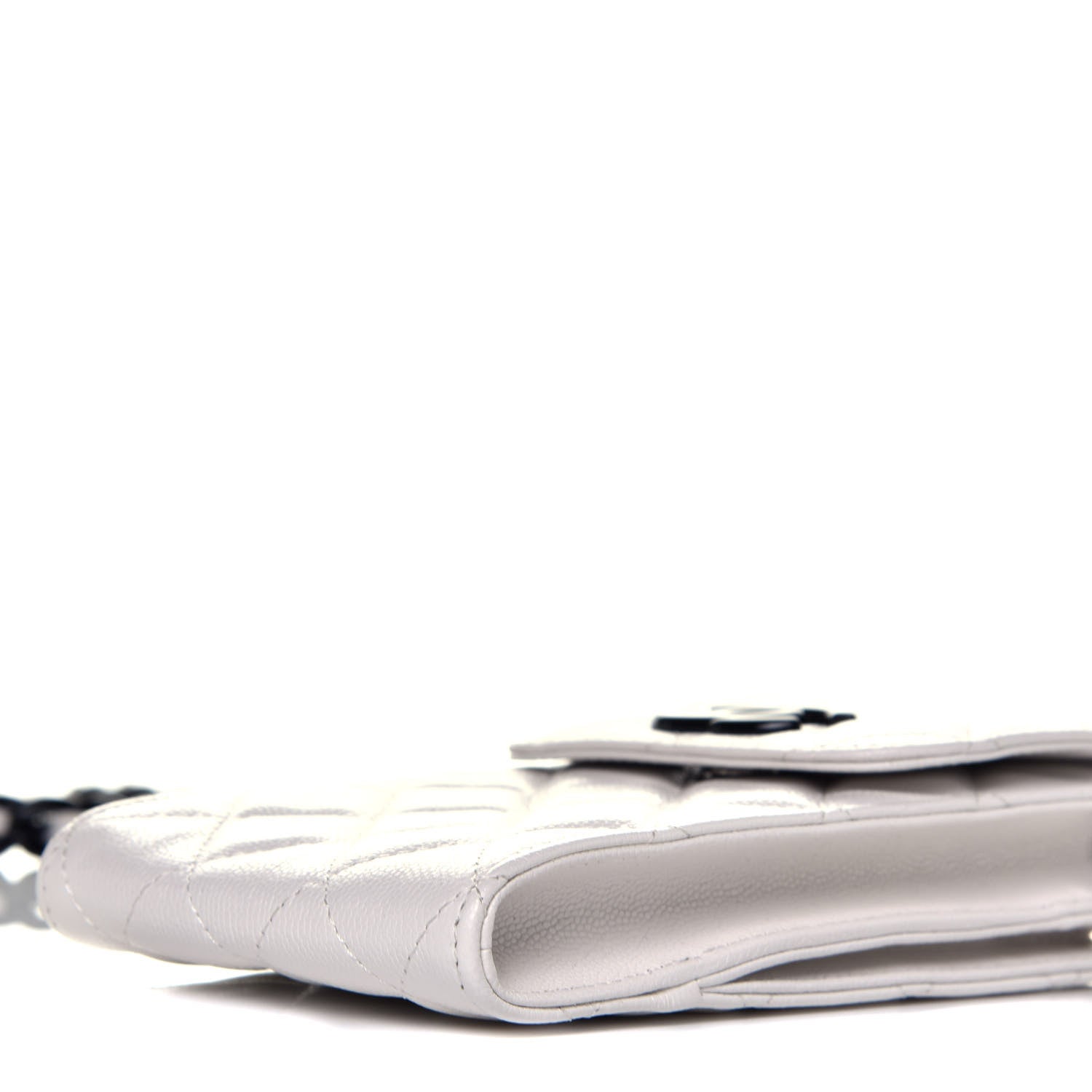 Chanel Caviar Quilted My Everything Clutch With Chain White Black 9 of 9