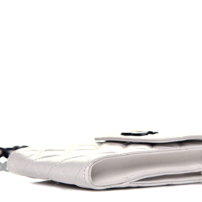 Chanel Caviar Quilted My Everything Clutch With Chain White Black 9 of 9