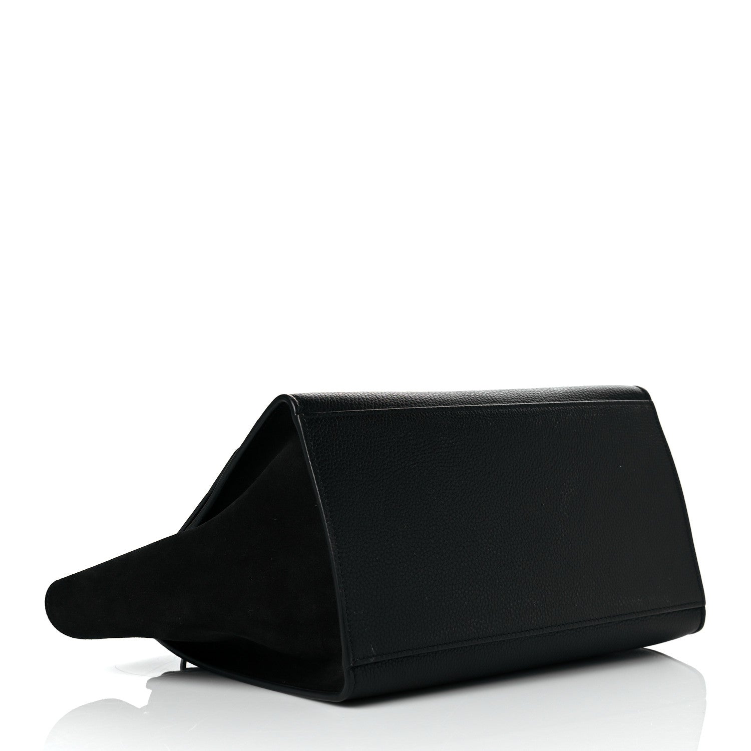 Celine Drummed Calfskin Suede Small Trapeze Black 4 of 9