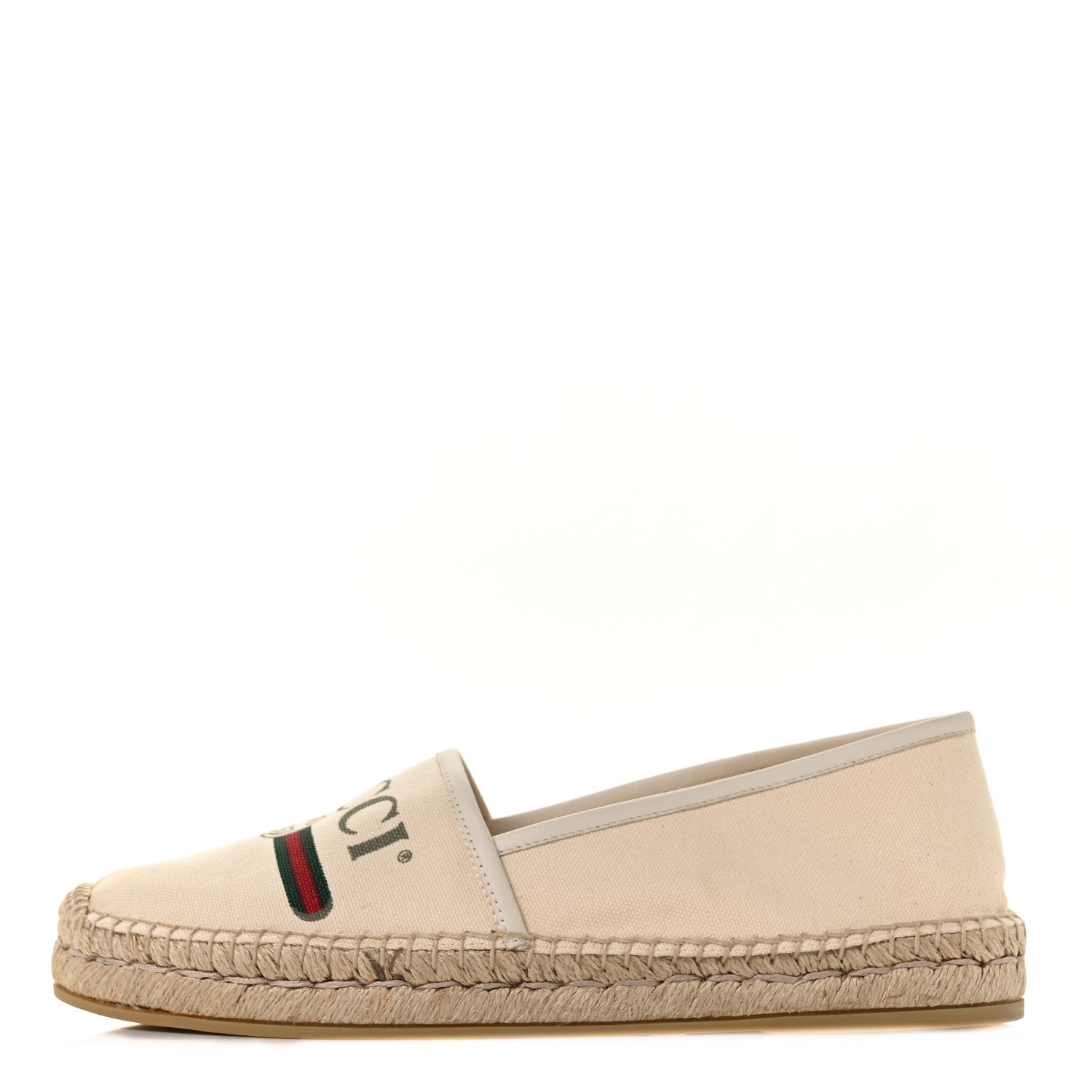 Gucci Canvas Logo Espadrilles 40.5 Greggio White 1 of 9