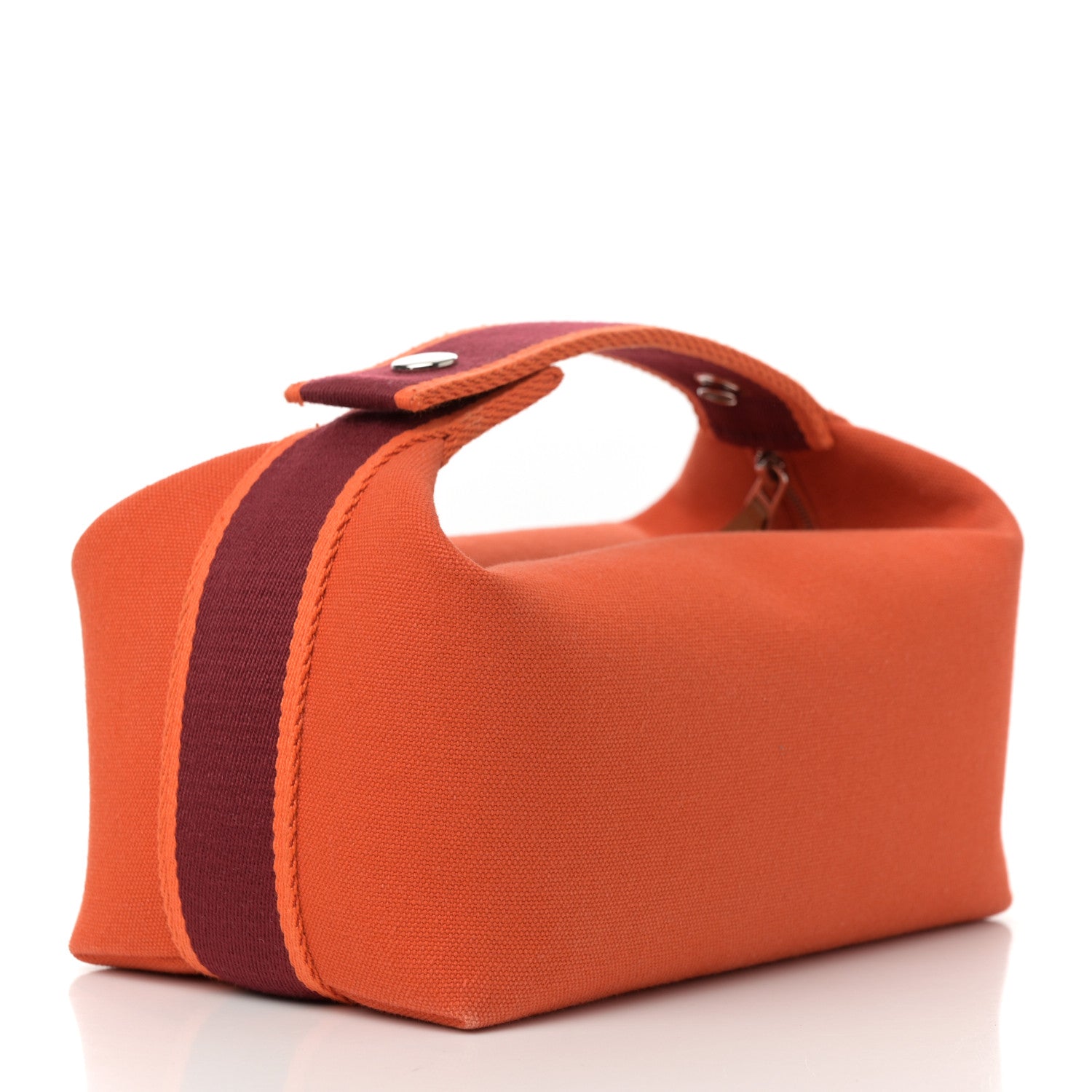 Hermes Canvas Small Bride-A-Brac Pouch Orange Burgundy 3 of 9