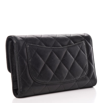 Chanel Lambskin Quilted Large Flap Wallet Black 3 of 20