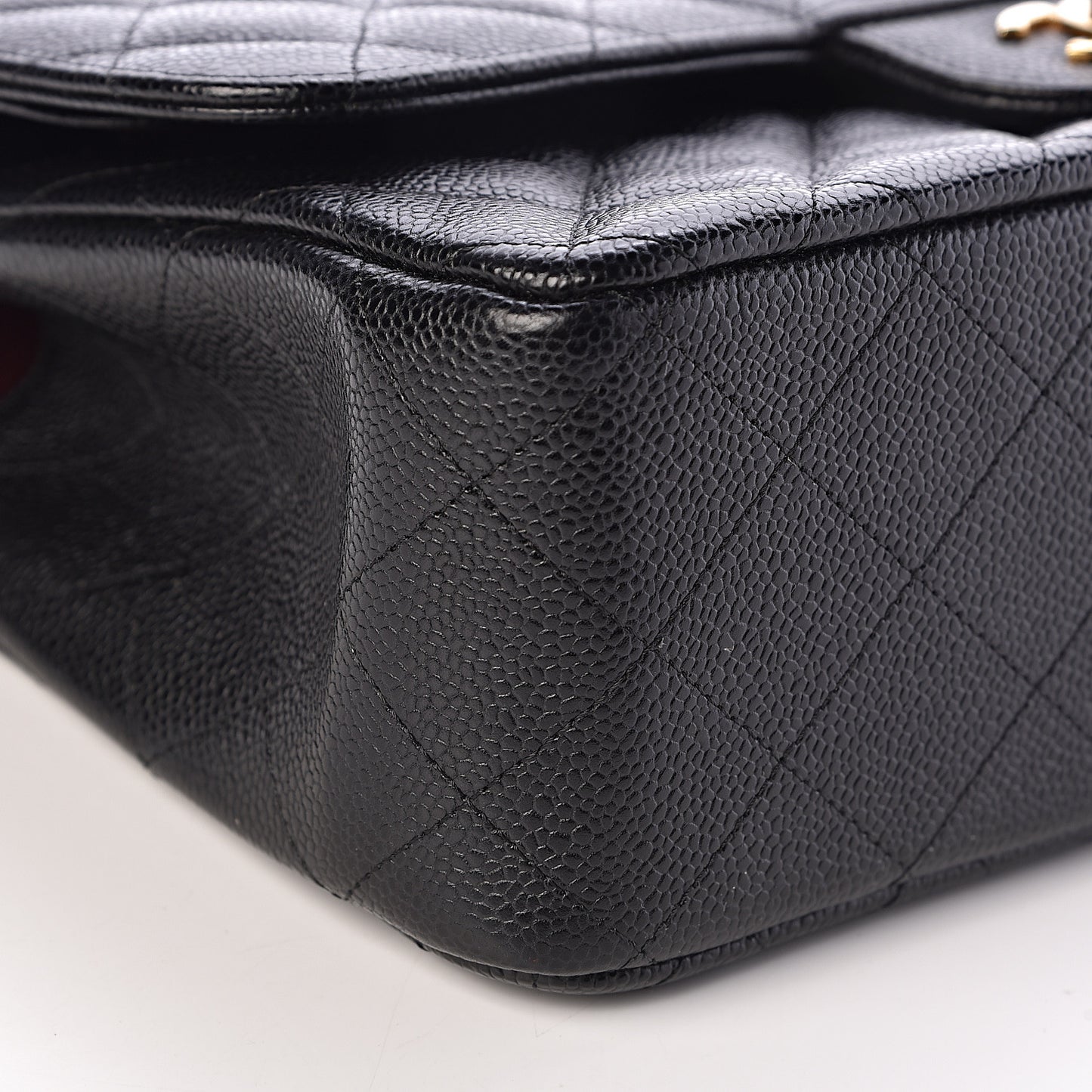 Caviar Quilted Jumbo Double Flap Black