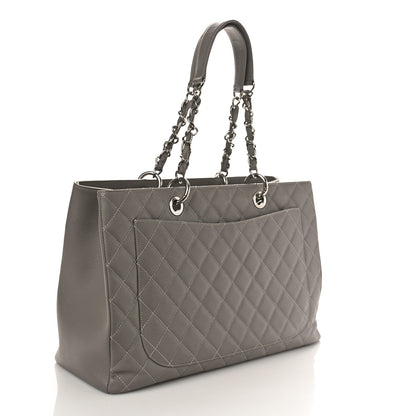 Chanel Caviar Quilted XL Grand Shopping Tote GST Light Grey 3 of 10