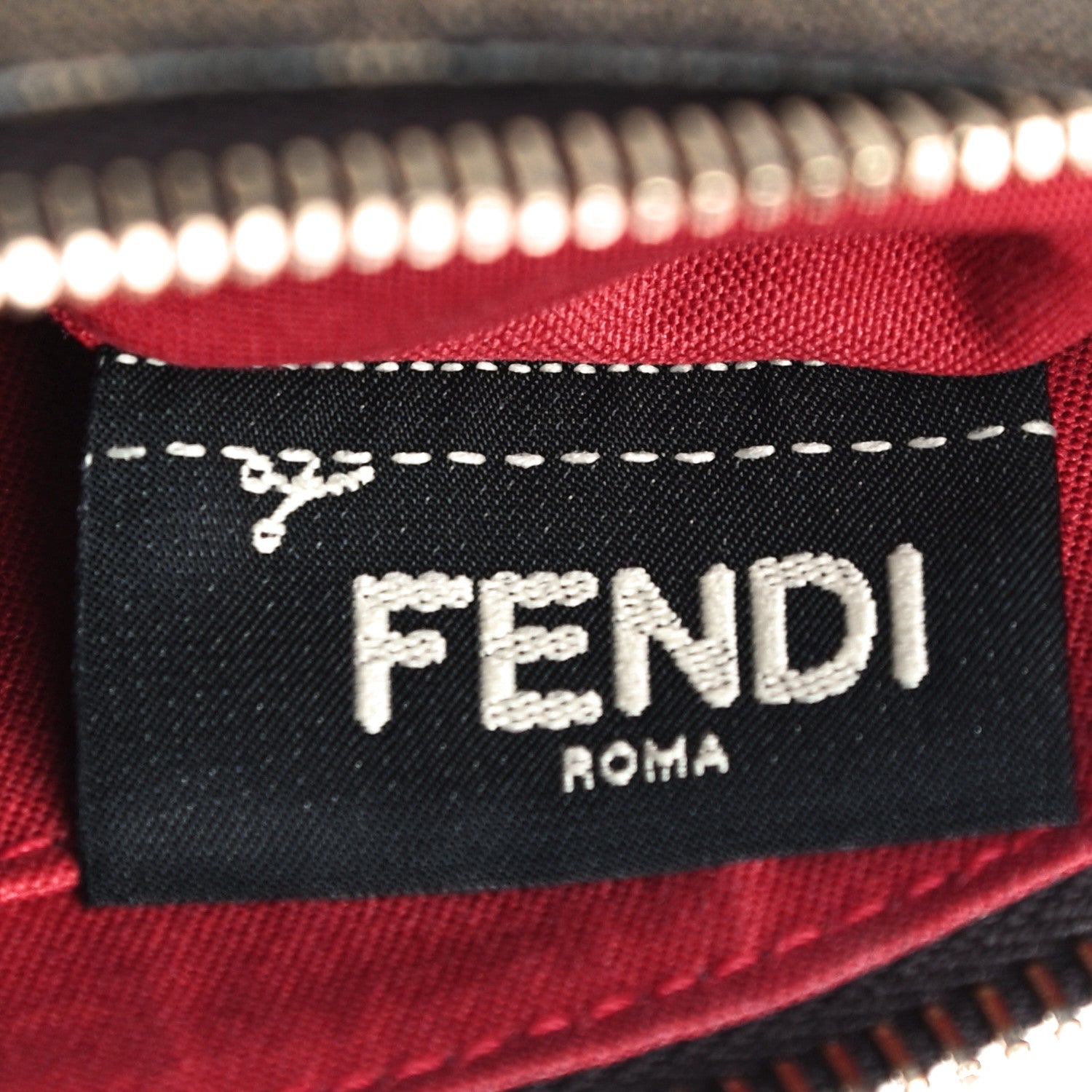 Fendi Spalmati Zucca Pochette Tobacco Red 7 of 10