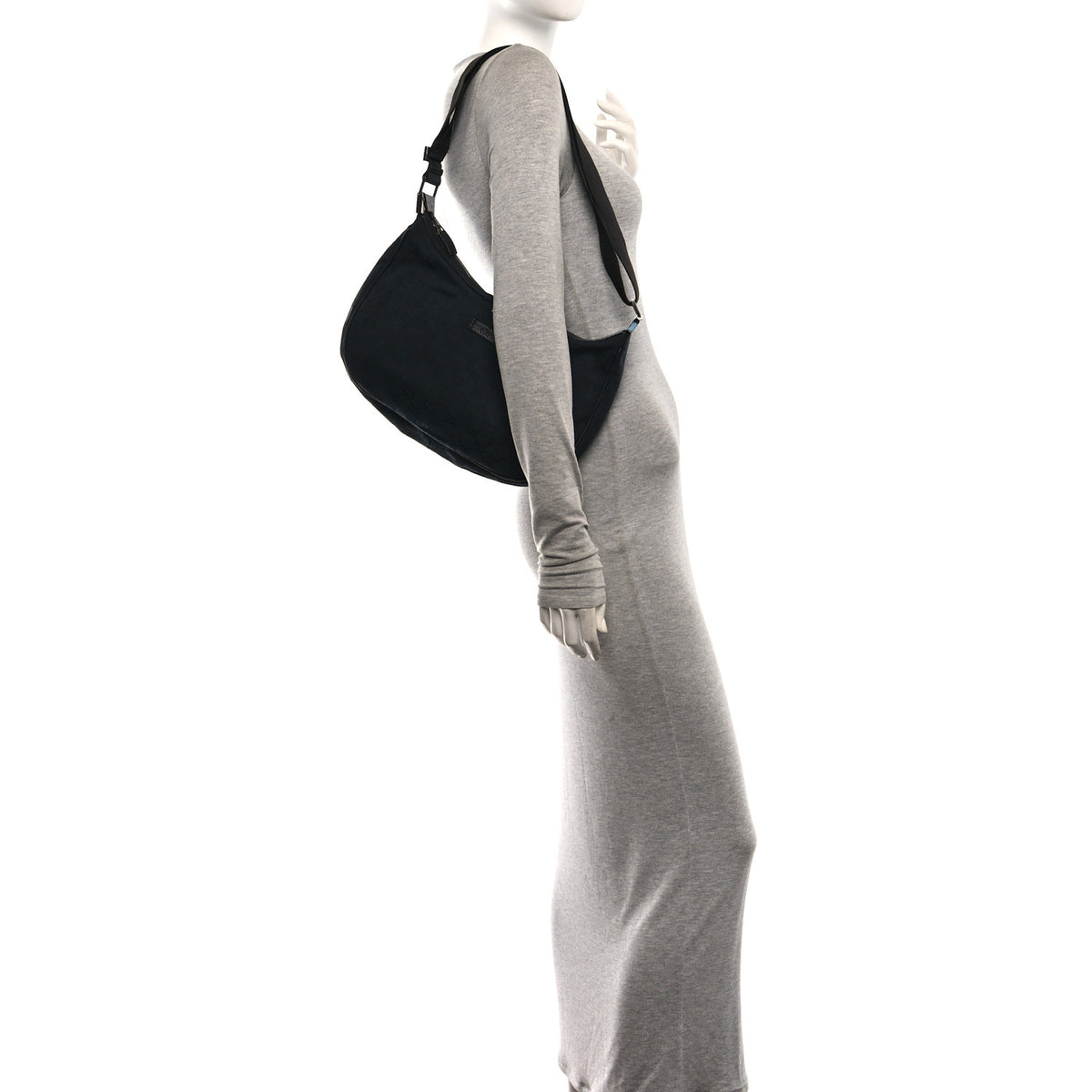 Monogram Medium Half Moon Hobo Black