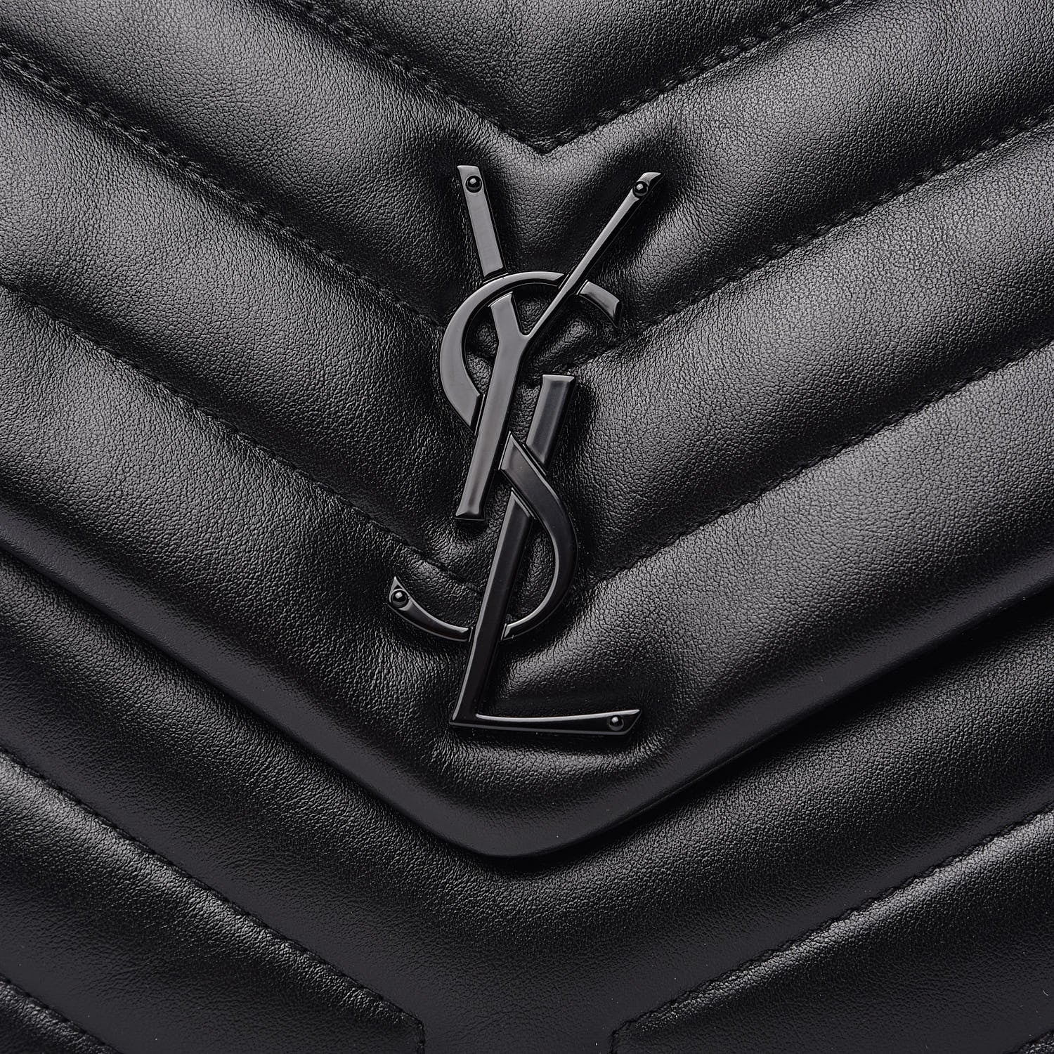 Saint Laurent Calfskin Y Quilted Monogram Medium Loulou Chain Satchel Black 10 of 10