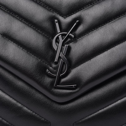 Saint Laurent Calfskin Y Quilted Monogram Medium Loulou Chain Satchel Black 10 of 10
