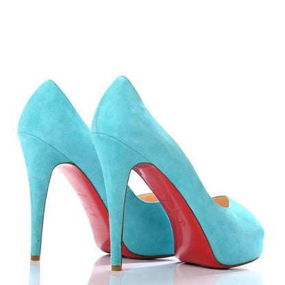 Christian Louboutin Suede Vendome 120 Pumps 39 Aquamarine 4 of 11