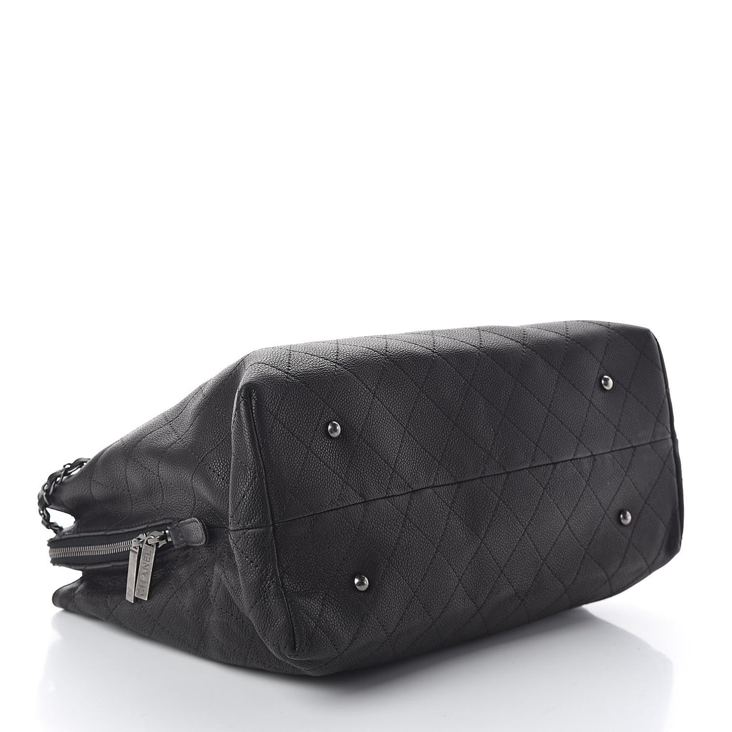 Grained Vegetal Calfskin Urban Shopping Tote Black